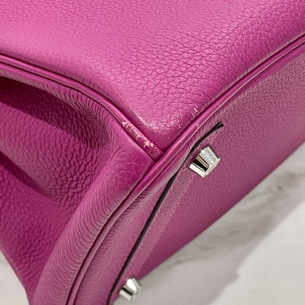 鮮やか発色レザーの補修｜エルメス バーキン《ローズパープル》の修復👜