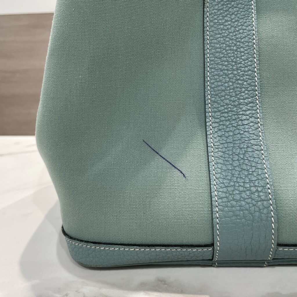 エルメス ガーデンパーティー〈トワルアッシュ〉｜ボールペン汚れとくすみを洗浄・色補修でリフレッシュ✨