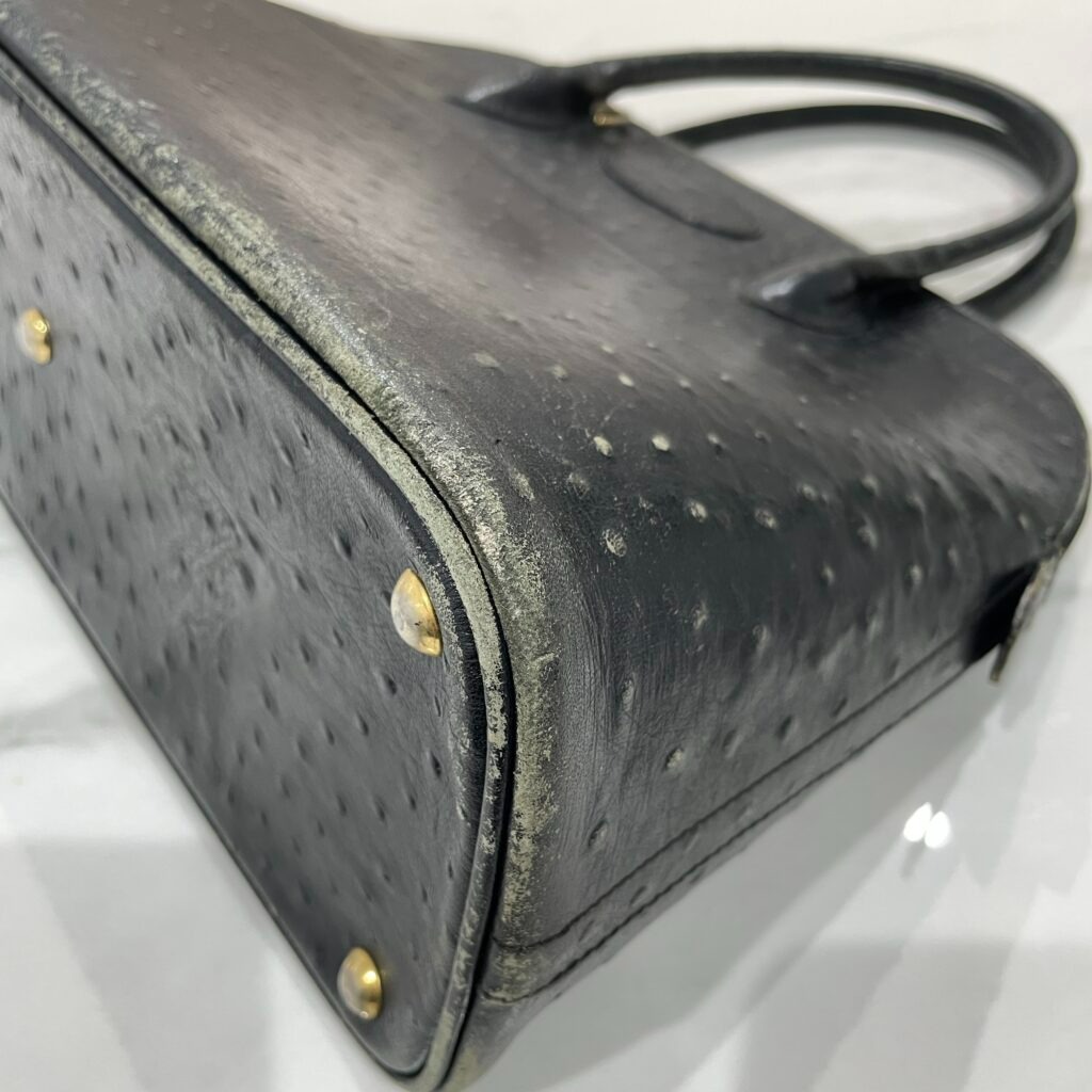 エルメス ボリード オーストリッチ ブラック　色剥げあり