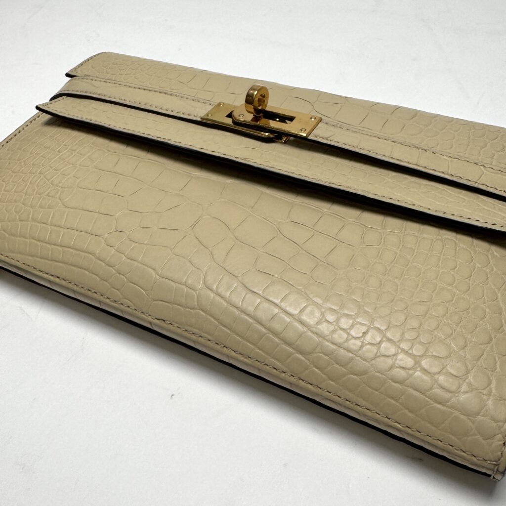 エルメス ケリーウォレット クロコダイル ヴァニラ