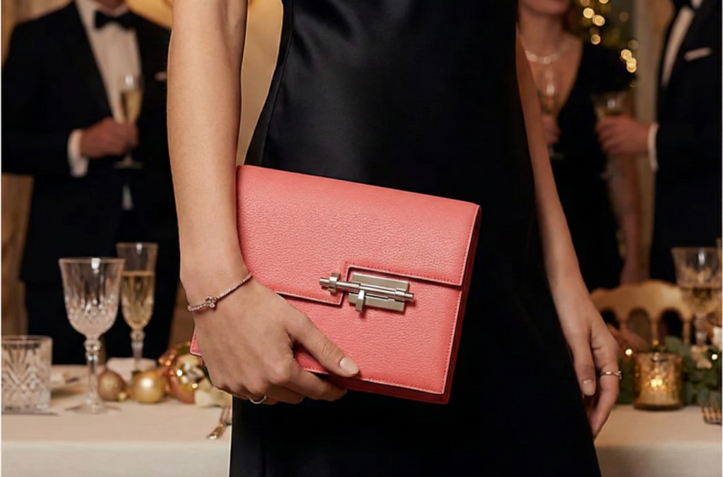 エルメス　ヴェルー　クラッチバッグ　女性が持っている