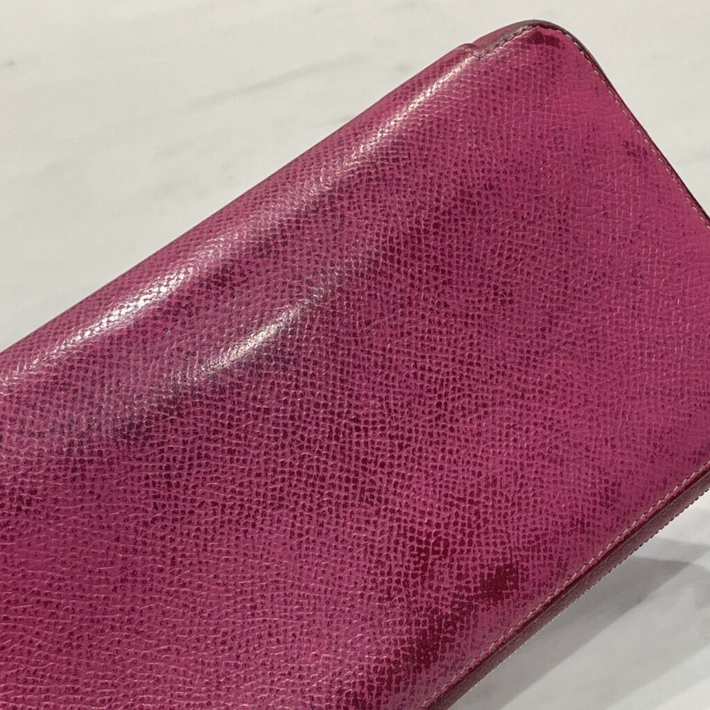 擦れによる色落ちを美しく補修|エルメス アザップロング ピンク🎀