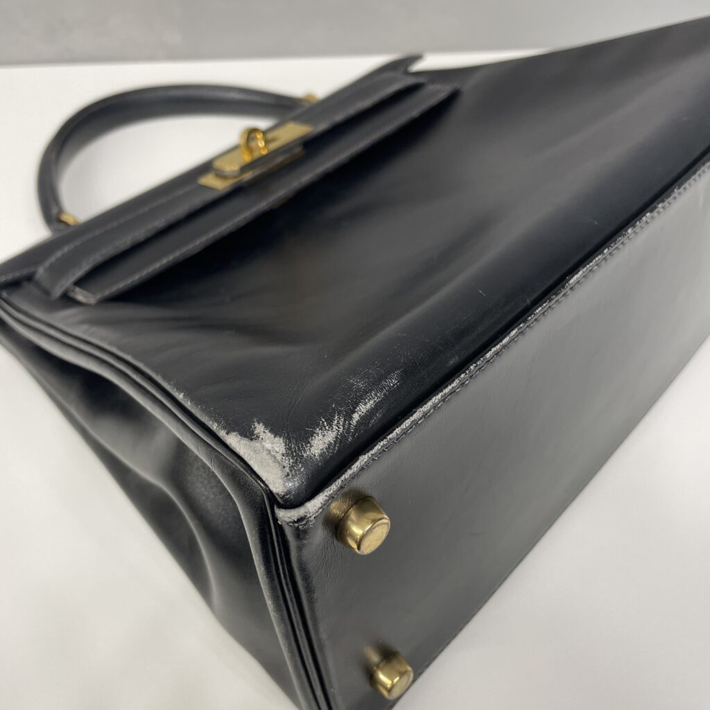 凛としたノワールの深みをふたたび✨｜エルメス ケリー28 ボックスカーフのトータル修理