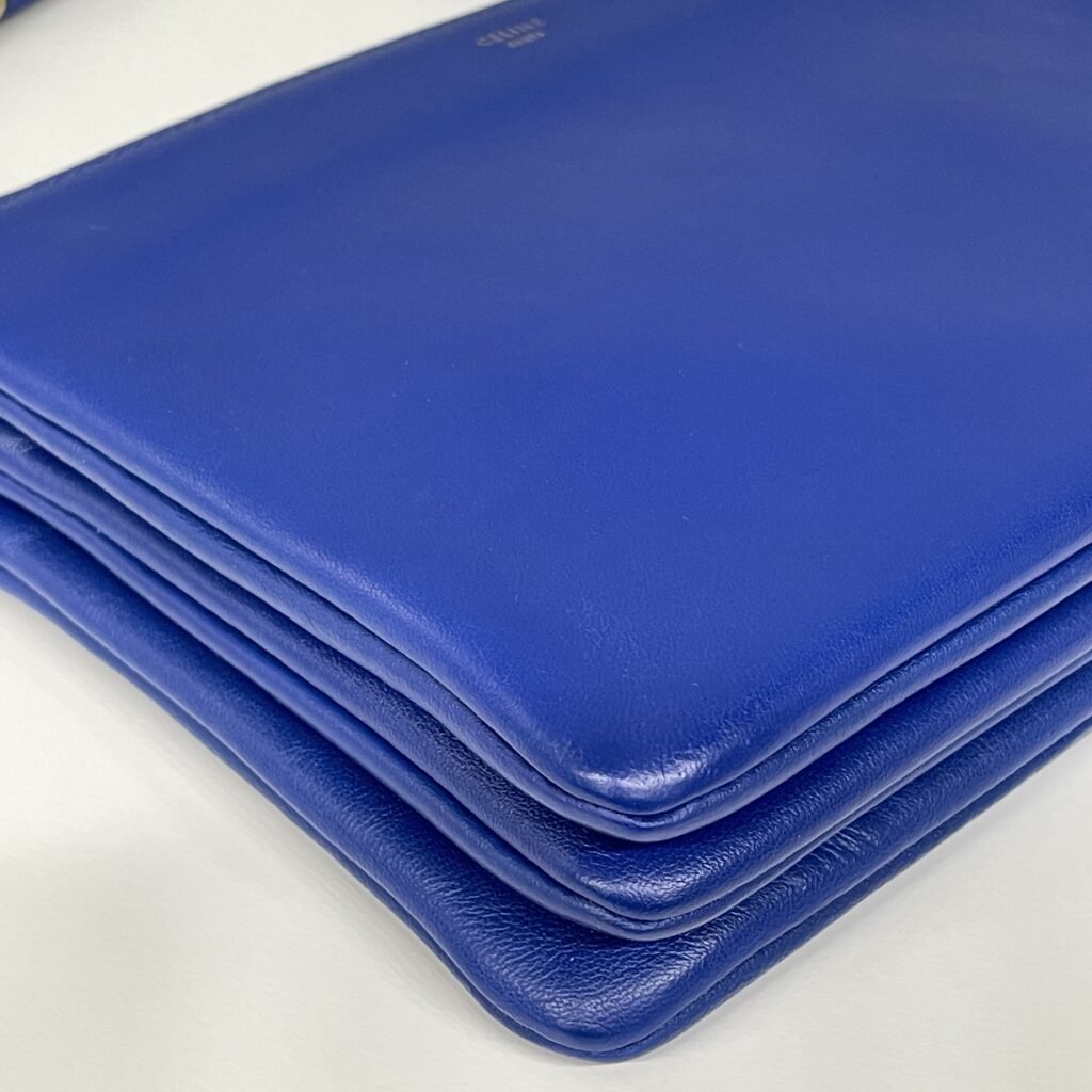 セリーヌ トリオ補修事例🔵 色褪せ補色+ストラップ修理